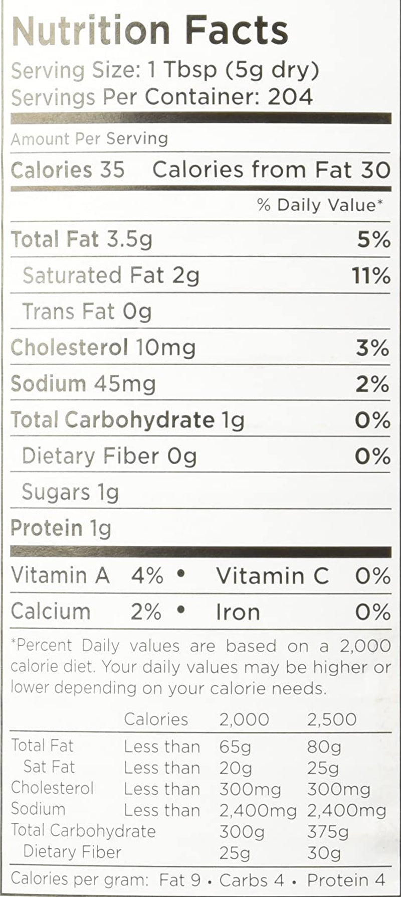 Butter Powder 2 Lbs 4 Oz No. 10 Can