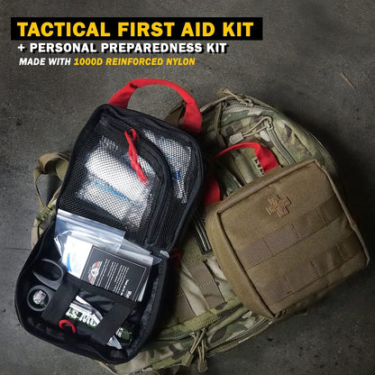 180 Pieces Tactical First Aid Kit IFAK Molle EMT Pouch Outdoor Camping Emergency Kits for for Camping Boat Hunting Hiking Home Car Earthquake and Adventures