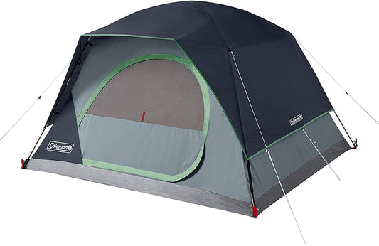Skydome Camping Tent, 2/4/6/8 Person Family Dome Tent with 5 Minute Setup, Strong Frame Can Withstand 35MPH Winds, Roomy Interior with Extra Storage Included