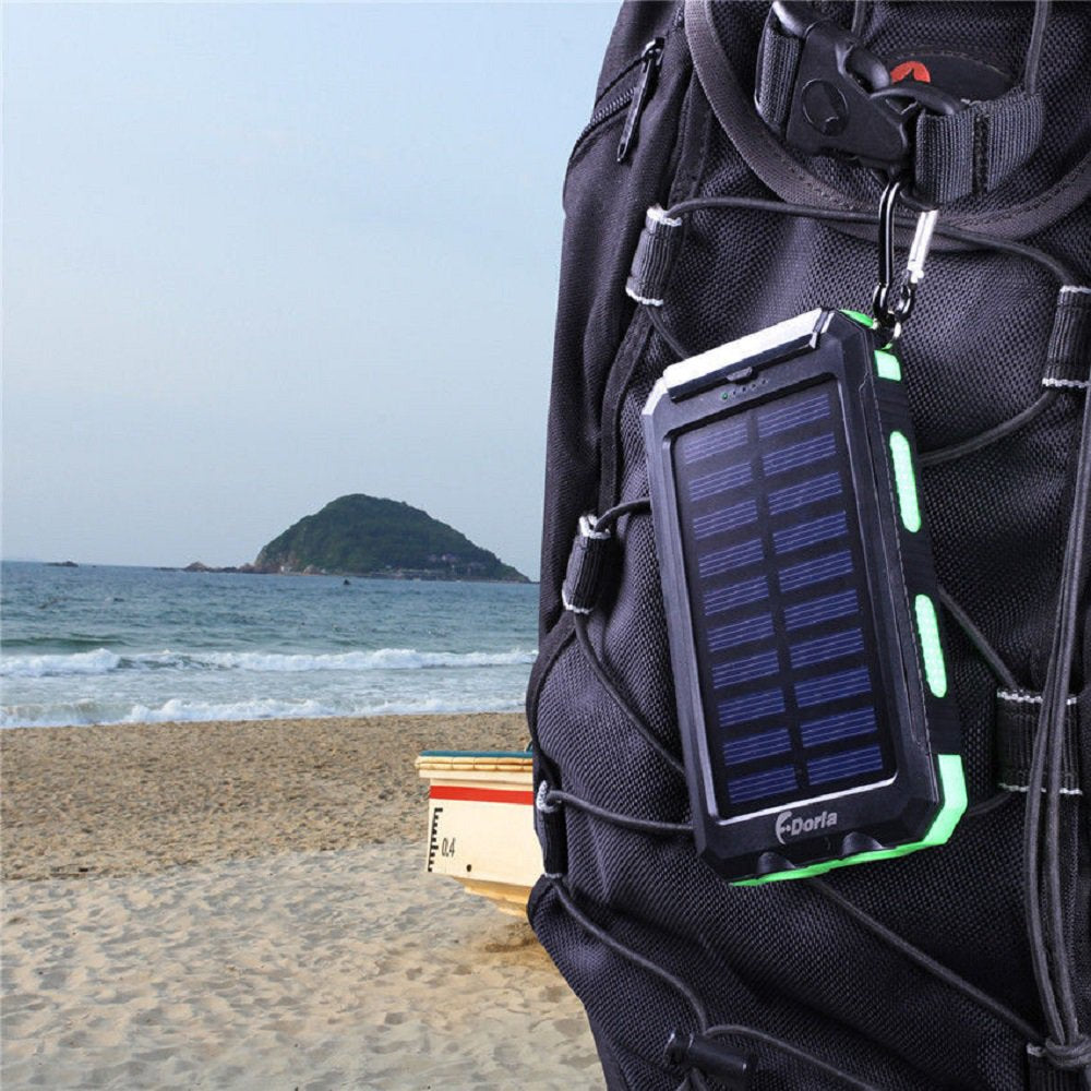 2023 Super 5000000Mah 2 USB Portable Charger Solar Power Bank for Cell Phone, Green