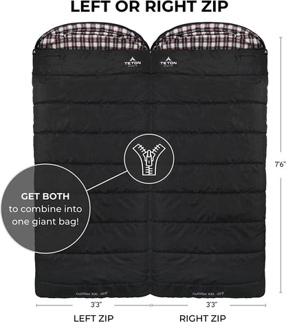 Outfitter XXL Sleeping Bag; Warm and Comfortable for Camping