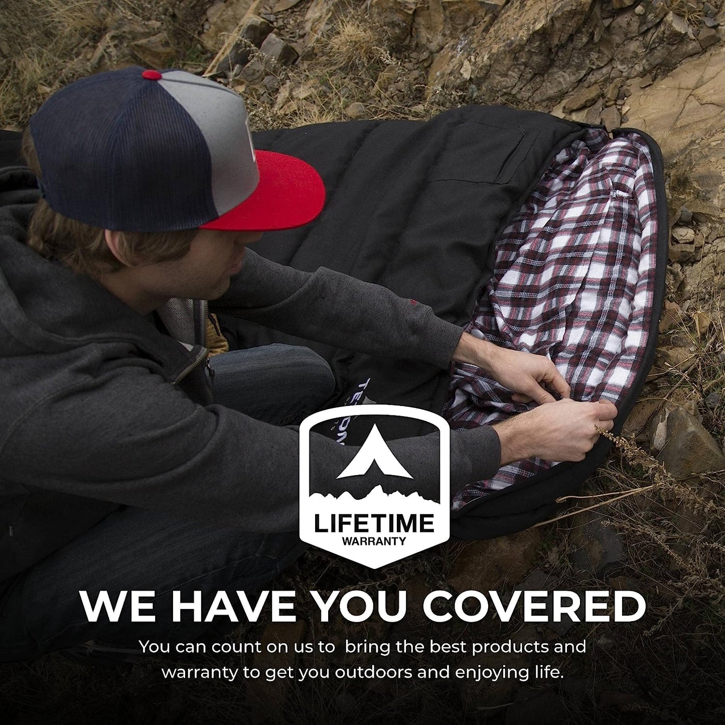 Outfitter XXL Sleeping Bag; Warm and Comfortable for Camping