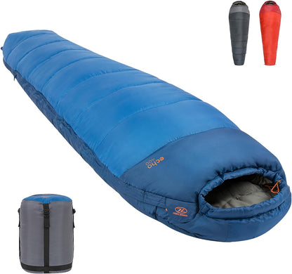 Highlander Mummy Adults Sleeping Bag - Warm and Cold Weather 3 Season, 3-4 Season & 4 Season (Spring, Summer, Fall and Winter) Sleeping Bags