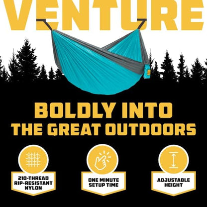 Camping Hammock - Portable Hammock Single or Double Hammock Camping Accessories for Outdoor, Indoor W/Tree Straps