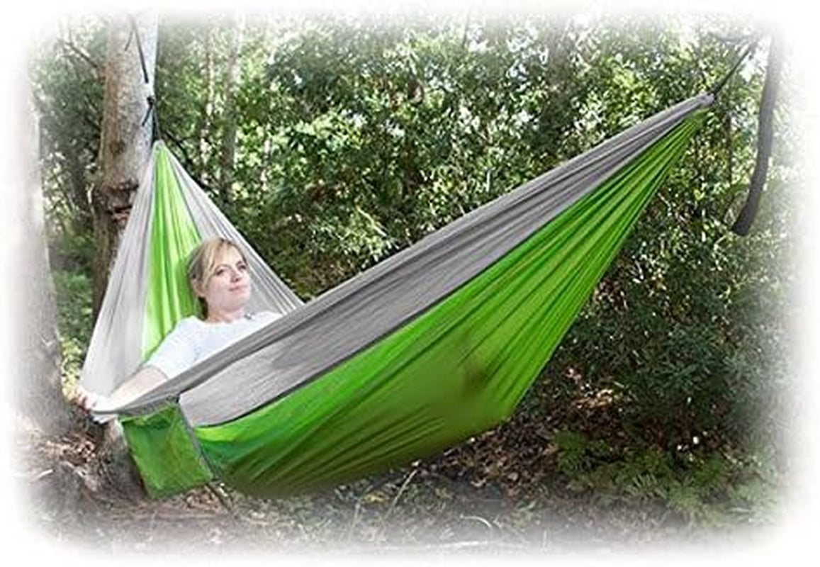 Single Hammock with Portable, Lightweight Design, Breathable Mesh and Attached Travel Bag for Camping, Backpacking and Outdoor Survival