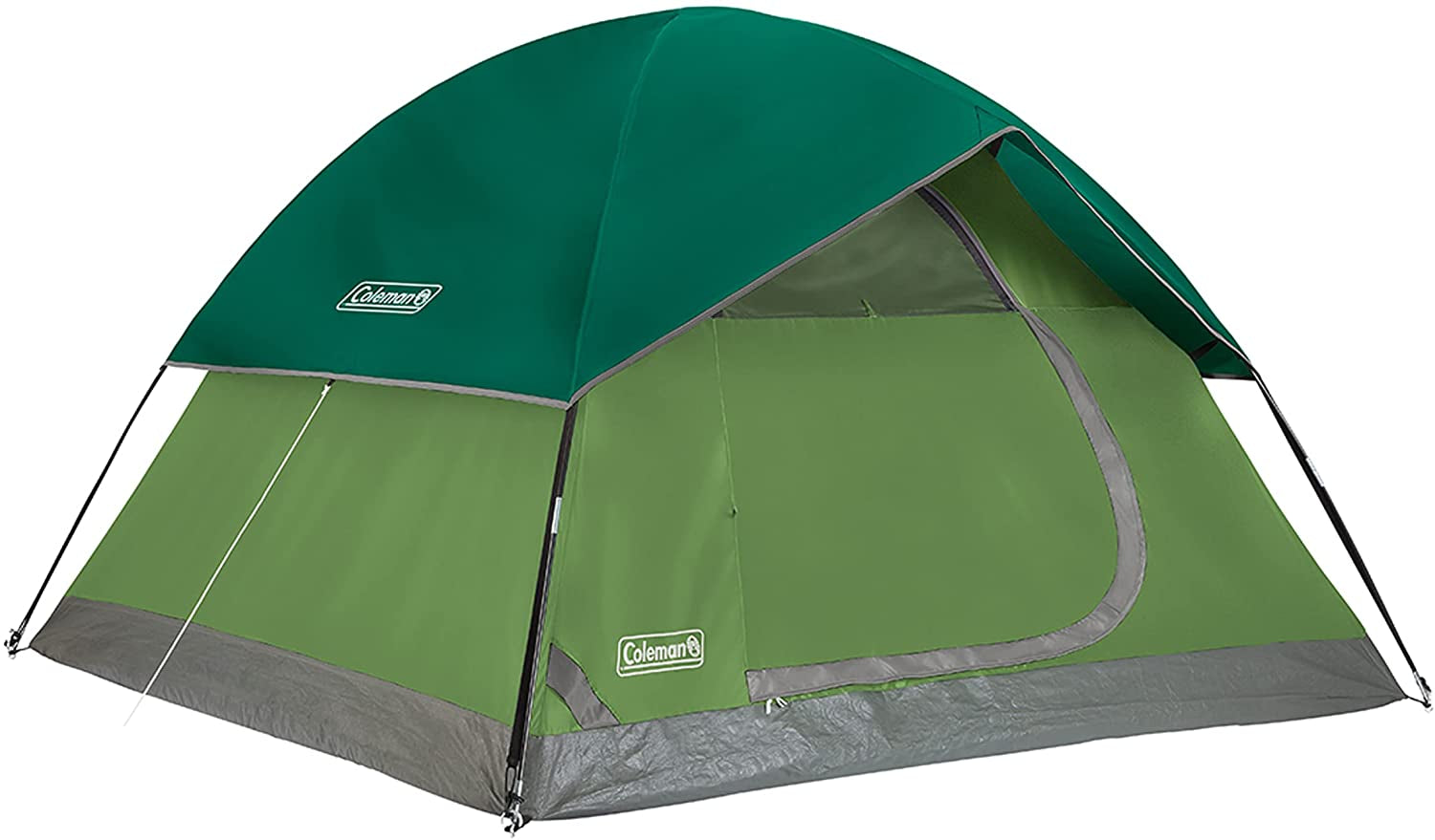 Coleman Sundome Camping Tent, 2/3/4/6 Person Dome Tent with Easy Setup, Included Rainfly and Weathertec Floor to Block Out Water, 2 Windows and 1 Ground Vent for Air Flow with Charging E-Port Flap