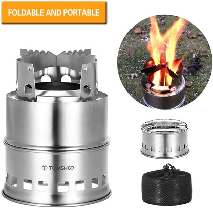 Portable, Foldable, Stainless Steel, Burning Backpacking Stove