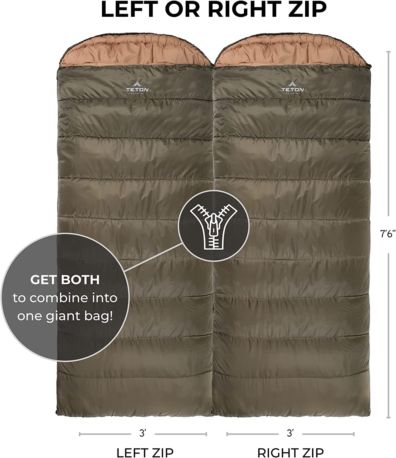 Celsius XL Sleeping Bag; Great for Family Camping; Free Compression Sack