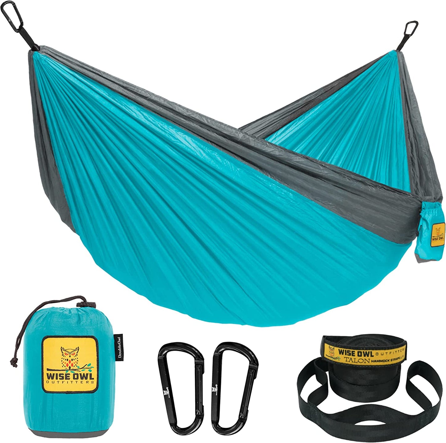 Camping Hammock - Portable Hammock Single or Double Hammock Camping Accessories for Outdoor, Indoor W/Tree Straps