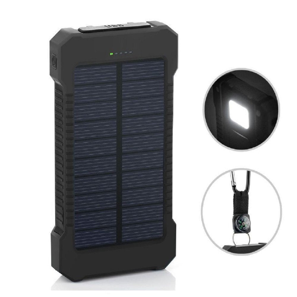2023 Super 5000000Mah 2 USB Portable Charger Solar Power Bank for Cell Phone, Green