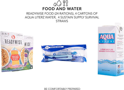 Ultimate 2-4 Person Emergency Survival Kit: Be Prepared for Any Disaster with our All-Inclusive Go-Bag, Packed with Essential Supplies for 72 Hours of Safety and Comfort!