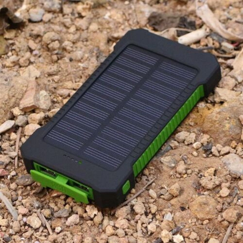 2023 Super 5000000Mah 2 USB Portable Charger Solar Power Bank for Cell Phone, Green