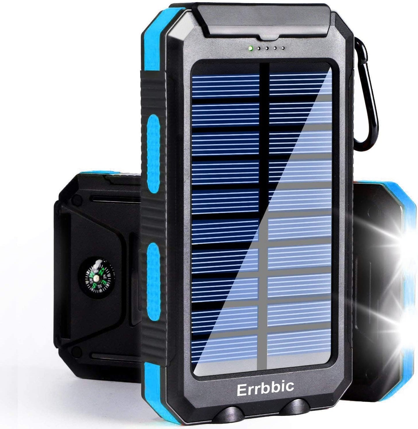 Solar Power Bank Portable Charger 20000Mah Waterproof Battery Backup Charger Solar Panel Charger with Dual LED Flashlights and Compass for All Cellphones, Tablets, and Electronic Devices