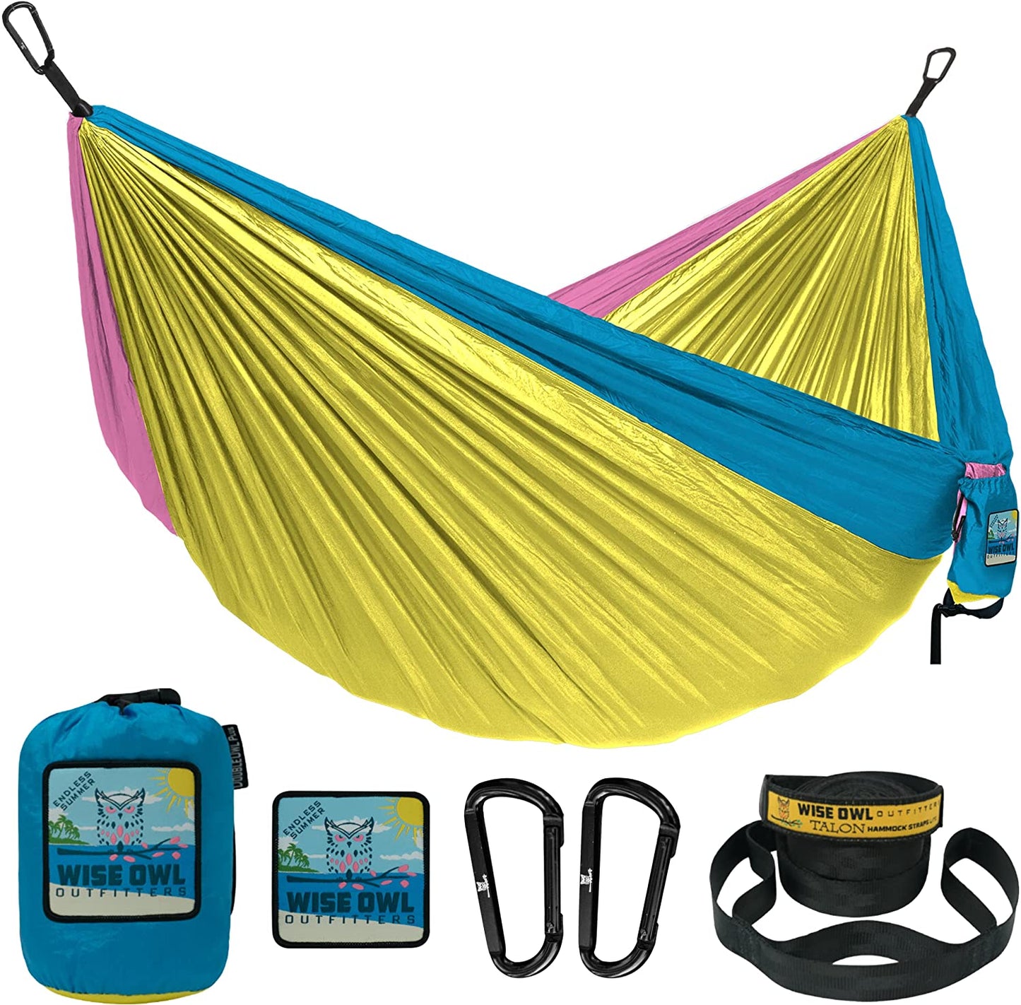 Camping Hammock - Portable Hammock Single or Double Hammock Camping Accessories for Outdoor, Indoor W/Tree Straps