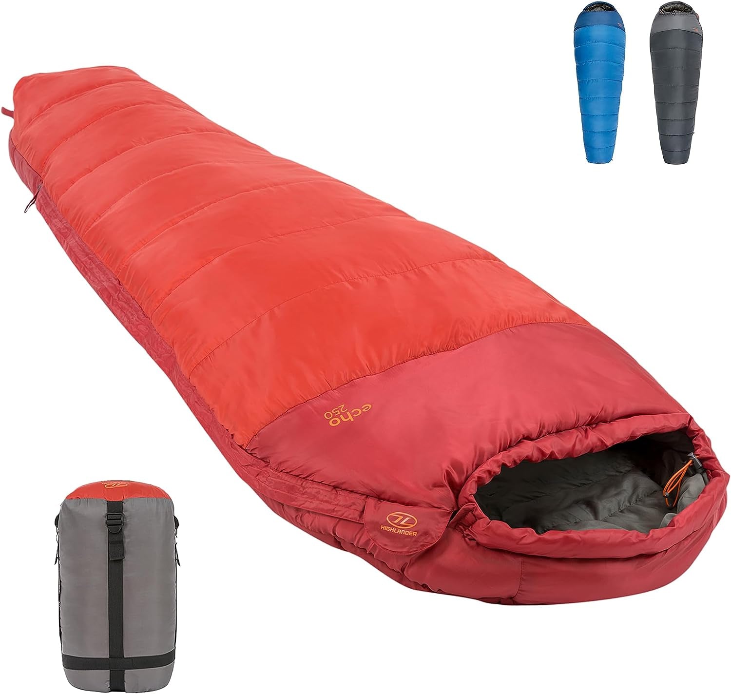 Highlander Mummy Adults Sleeping Bag - Warm and Cold Weather 3 Season, 3-4 Season & 4 Season (Spring, Summer, Fall and Winter) Sleeping Bags