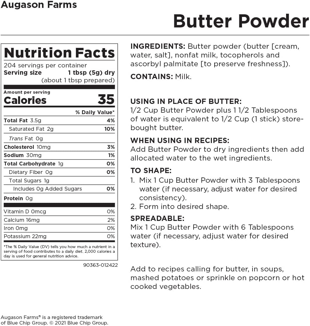 Butter Powder 2 Lbs 4 Oz No. 10 Can