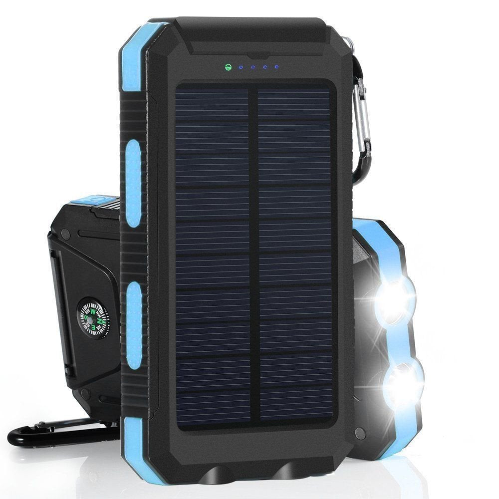 2023 Super 5000000Mah 2 USB Portable Charger Solar Power Bank for Cell Phone, Green