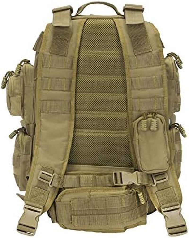 Brazos Concealed Carry Backpack - Durable 20 Pocket Military Backpack Made W/ Water Resistant 900 Denier Polyester - Features MOLLE Webbing, Computer Pocket - Concealed Carry Pouch [Coyote Brown]