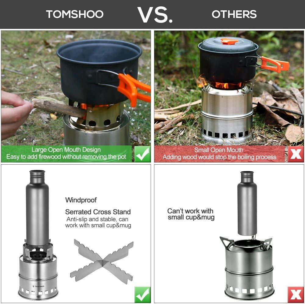 Portable, Foldable, Stainless Steel, Burning Backpacking Stove