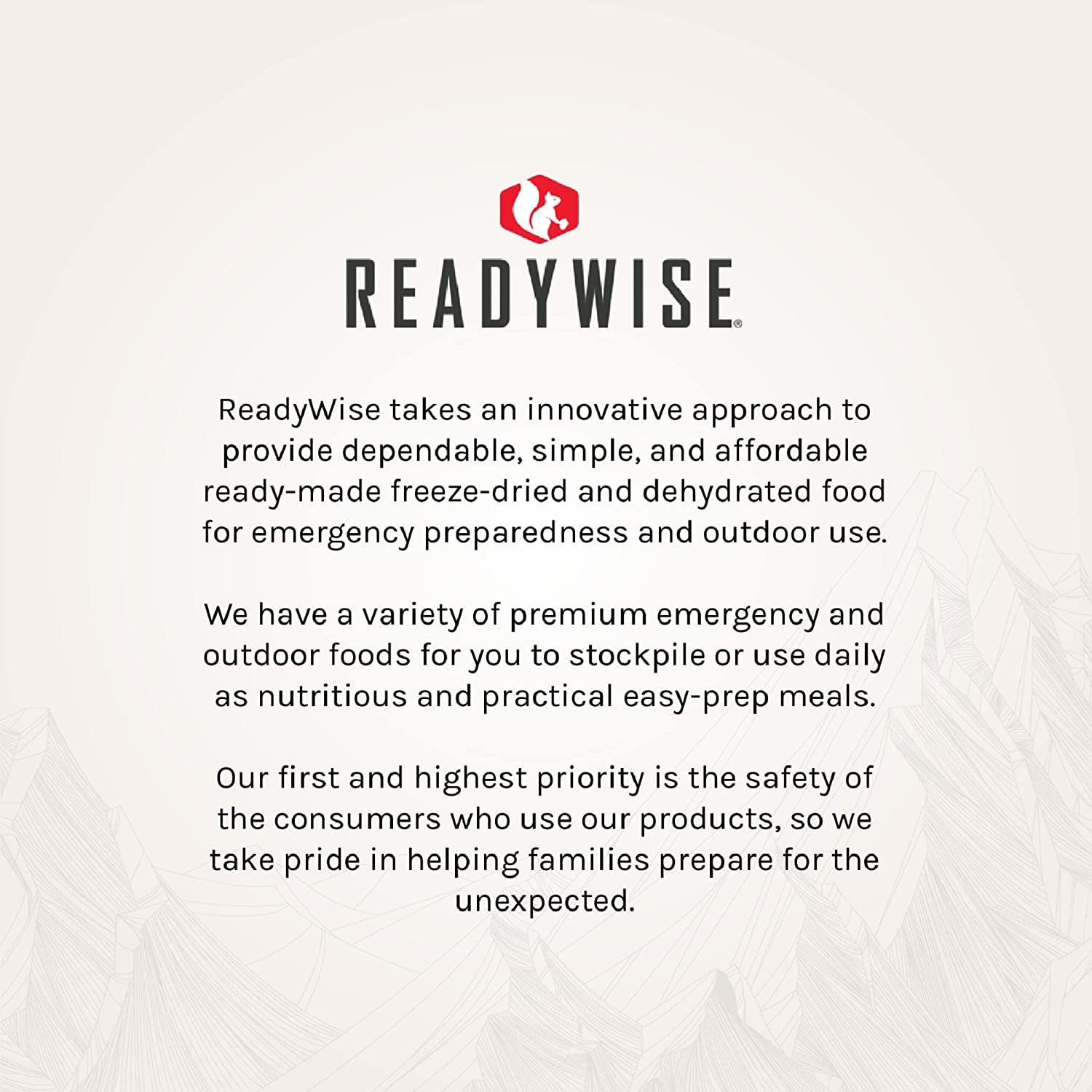 READYWISE Emergency, MRE Supply, Premade, Freeze Dried Survival Food for Hiking, Adventure & Camping Essentials, Individually Packaged, 25 Year Shelf Life, ENTRÉE GRAB & GO Bucket - 60 Servings