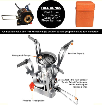 Gear4U Ultra Compact Camping Cookware Kits for Hiking, Backpacking, and Survival Cooking.