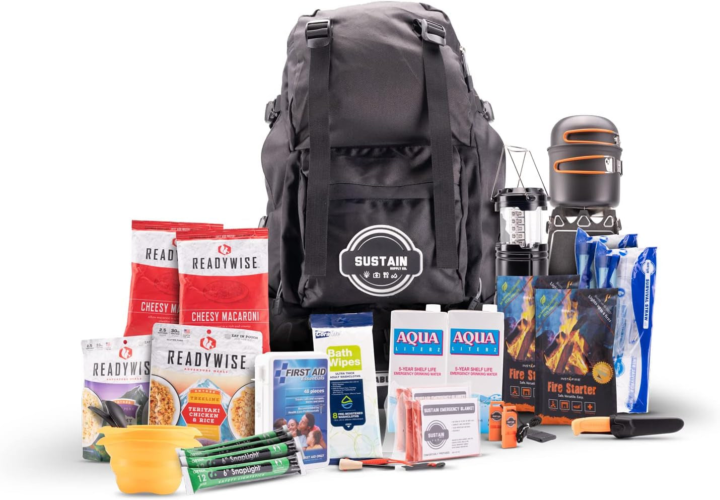 Ultimate 2-4 Person Emergency Survival Kit: Be Prepared for Any Disaster with our All-Inclusive Go-Bag, Packed with Essential Supplies for 72 Hours of Safety and Comfort!