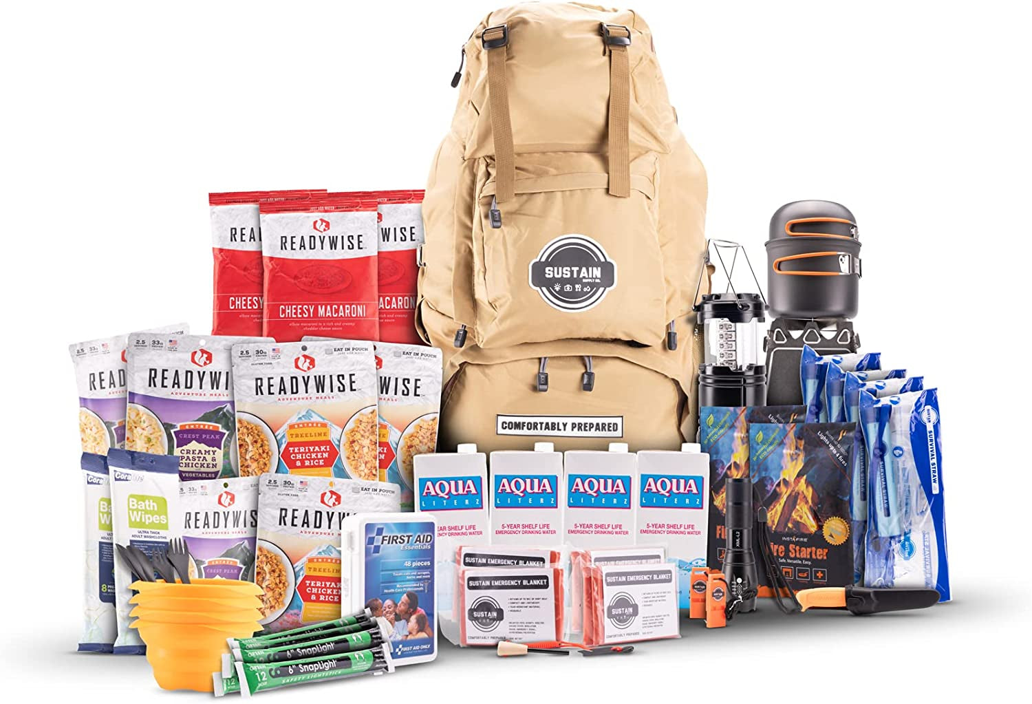 Ultimate 2-4 Person Emergency Survival Kit: Be Prepared for Any Disaster with our All-Inclusive Go-Bag, Packed with Essential Supplies for 72 Hours of Safety and Comfort!
