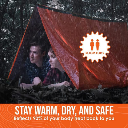 Life Tent Emergency Survival Shelter – 2 Person Emergency Tent – Use as Survival Tent, Emergency Shelter, Tube Tent, Survival Tarp - Includes Survival Whistle & Paracord