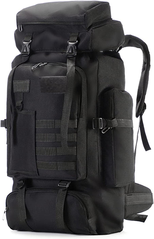 75L Hiking Backpack Outdoor Trekking Bag Lightweight Waterproof Bag Ski Backpack Tactical Backpack, New Black