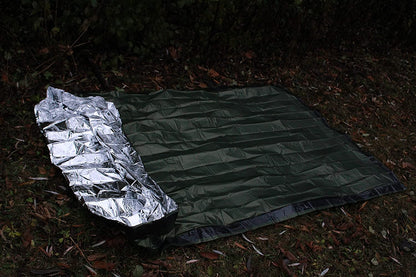 Color Coated Thermal Bivvy + Blanket + Bag. High Thermal Coated Mylar Sleeping Bag and Our Emergency Space Blanket