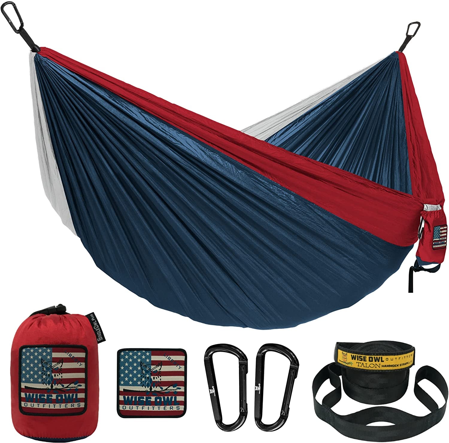 Camping Hammock - Portable Hammock Single or Double Hammock Camping Accessories for Outdoor, Indoor W/Tree Straps