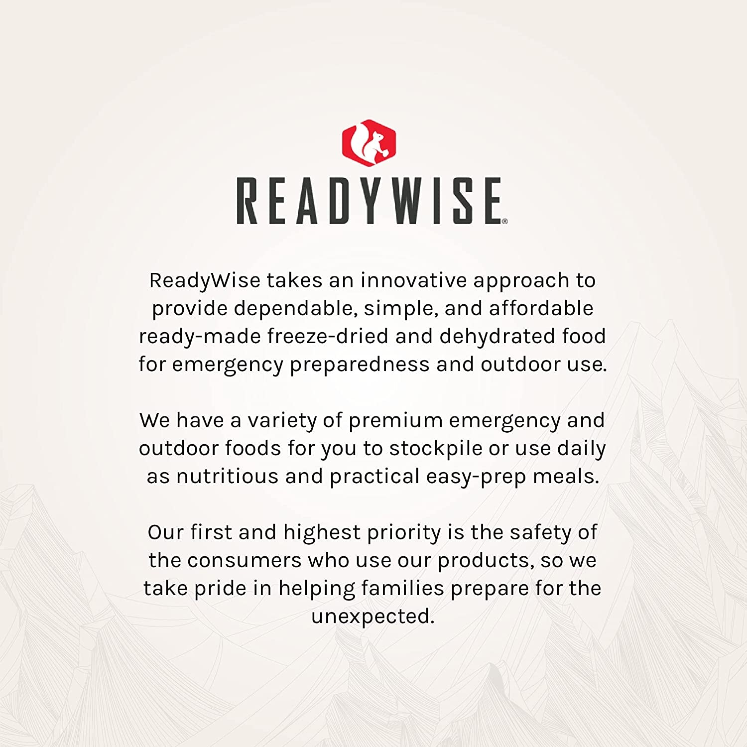 READYWISE Emergency, MRE Meal, Food Supply, Premade, Freeze Dried Survival Food for Hiking, Adventure and Camping Essentials, Individually Packaged, 25 Year Shelf Life ORGANIC Bucket - 90 Servings