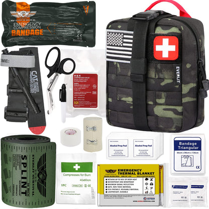 Emergency Trauma Kit, CAT GEN-7 Multi-Purpose SOS Everyday Carry IFAK for Wilderness, Trip, Cars, Hiking, Camping, Father’S Day Birthday Gift for Him Men Husband Dad Boyfriend (Tan)