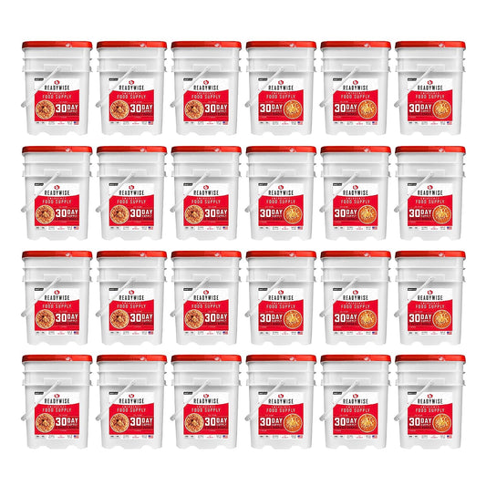 Emergency Food 30-Day Supply, Freeze-Dried Survival Food for Emergencies, Breakfast, Lunch, and Dinner, 2 Buckets, 25-Year Shelf Life, 298 Servings Total