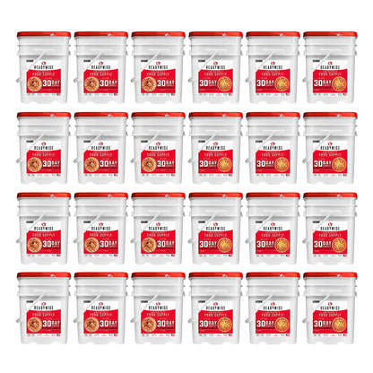 Emergency Food 30-Day Supply, Freeze-Dried Survival Food for Emergencies, Breakfast, Lunch, and Dinner, 2 Buckets, 25-Year Shelf Life, 298 Servings Total