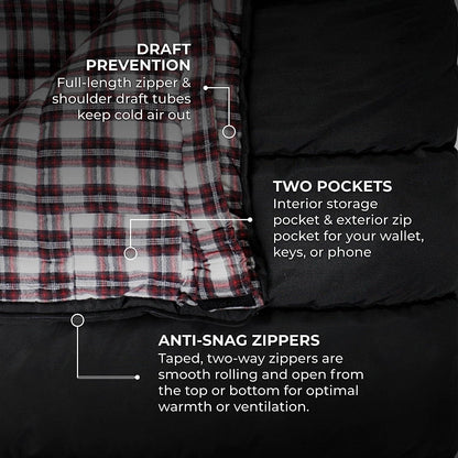 Outfitter XXL Sleeping Bag; Warm and Comfortable for Camping