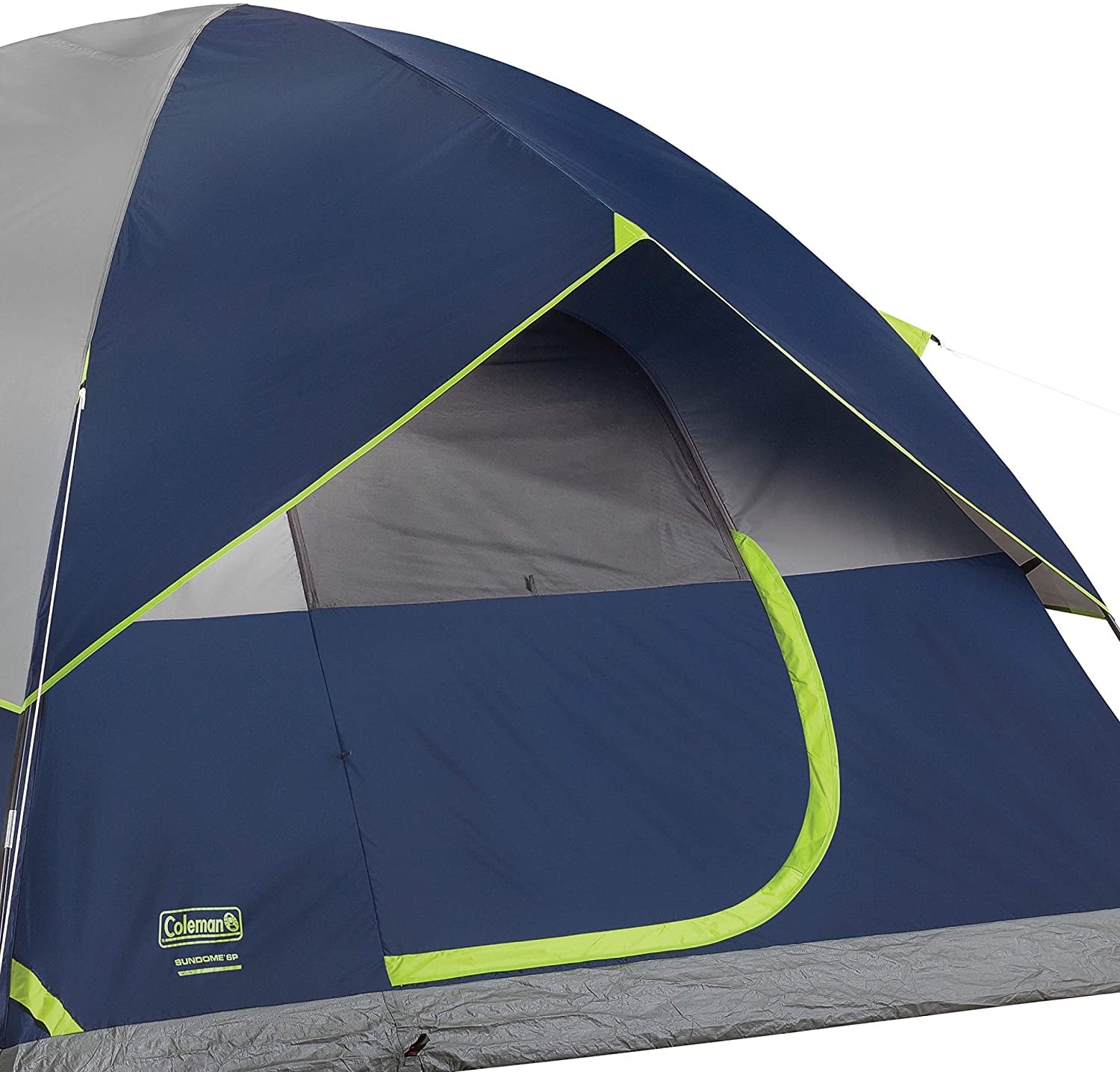 Coleman Sundome Camping Tent, 2/3/4/6 Person Dome Tent with Easy Setup, Included Rainfly and Weathertec Floor to Block Out Water, 2 Windows and 1 Ground Vent for Air Flow with Charging E-Port Flap